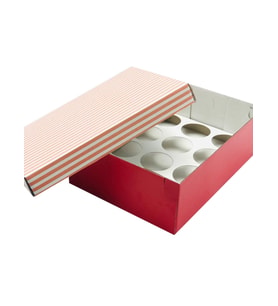 22x30x10 Düz Kapaklı 12'li CupCake Kutusu (10 Adet)