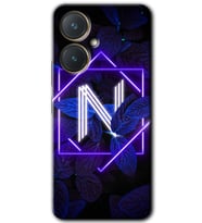 Vivo Y27 Kılıf HD Desen Baskılı Kılıf - Dark Neon Yaprak N Harfi