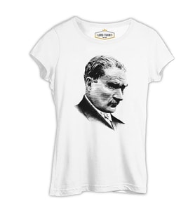 Mustafa Kemal Atatürk Beyaz Kadın Tshirt
