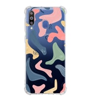 Samsung Galaxy M30  Köşe Korumalı Antişok Kapak Abstract Tasarımlı Şeffaf Silikon Kılıf