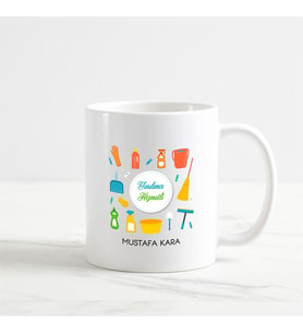 Yardımcı Hizmetli Kupa Bardak (1. Tasarım) (Beyaz)