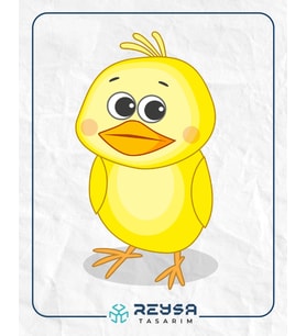 Sevimli Civciv Sticker Duvar Sticker 25x15 CM