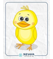 Sevimli Civciv Sticker Duvar Sticker 25x15 CM