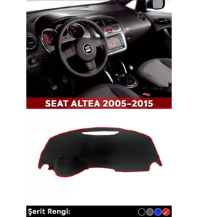 Seat Altea 2005-2015 3d Torpido Koruma Kılıfı - Ön Göğüs Kaplama - Kırmızı Şerit