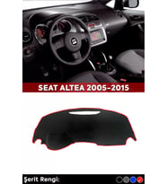 Seat Altea 2005-2015 3d Torpido Koruma Kılıfı - Ön Göğüs Kaplama - Kırmızı Şerit