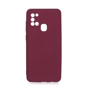 Samsung Galaxy A21S Kılıf Orj Lansman Serisi Pürüzsüz Esnek Kadife İç Kısım (Koyu Mor)