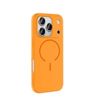 iPhone 17 Pro Max Kılıf M-safe Şarj Özellikli Meta Kılıf (Turuncu)
