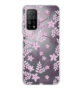 Xiaomi Mi 10 T Uyumlu Kapak Floral Pudra Tasarımlı Şeffaf Silikon Kılıf