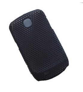 Galaxy Mini S5570 ile Uyumlu Delikli Sert Kauçuk Kılıf Siyah Renk