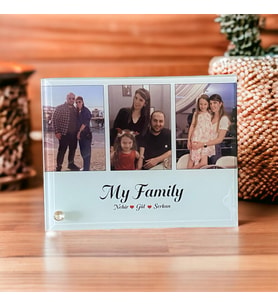 My Family 3 Fotoğraflı Cam Çerçeve
