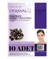 DERMAL 10 ADET Acai Çileği Yüz Maskesi I Sıkılaştırıcı, Nemlendirici 