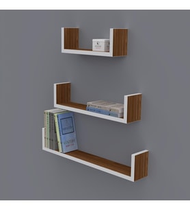 Kenzlife kitaplık müjgan 012*060-045-030*20 cvz duvar rafı