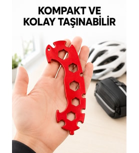 12 Ölçülü Bisiklet Tamir Anahtarı 6-17 mm Kompakt Çok Amaçlı El Aleti