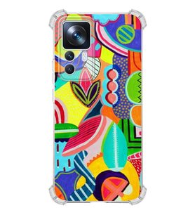 PrintiFy Xiaomi Mi 12T Uyumlu Retro Color 6 Baskılı Şeffaf Köşe Korumalı Antişok Kılıf