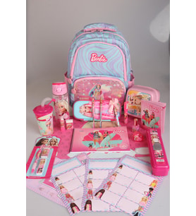 DEKOMUS İLE YENİ SEZON LİSANSLI BARBIE'NİN DENİZ KIZI RÜYASI KOLEKSİYONU OKUL VE KALEM ÇANTASI İLE 500 ML MATARA,BESLENME KABI FULL KIRTASİYE SETİ (Krem)