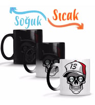 Caveira Bone Sihirli Kupa Bardak Porselen