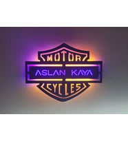 Destina Ahşap Kişiselleştirilebilir Motosiklet Temalı Led Tablo- Dekorasyon Ürünü- 38cm*50 cm