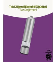 Elektrikli Baharat Öğütücü Pilli Paslanmaz Çelik Otomatik Tuz Karabiber Değirmeni