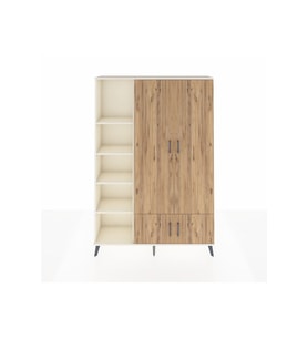 Arges Dolap 6 Raflı 4 Kapaklı Tek Askılı 132x30x195 Aytaşı-Çam/Aytaşı