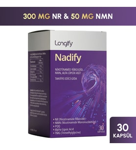 Nadify NR, NMN, PQQ, Alfa Lipoik Asit ve TMG, NAD+ Öncülü Takviye Edici Gıda 30 Kapsül