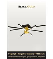 Nova 8 Gold LED Tavan Avize – Kumandalı Dim Edilebilir – Aşağı Işık