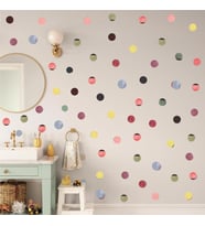 Renkli Lekeli Polka Boho Duvar Sticker 5 cm 100 Adet (Karışık)