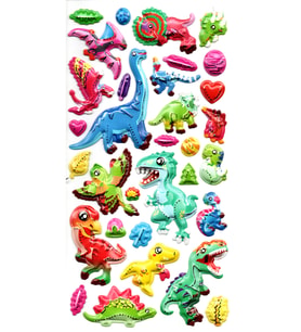 Sticker Kabartmalı Stiker Defter, Planlayıcı Etiket (limlra-029) - 17X9 cm - Dinazorlar