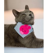 Pink Bunny Kedi Bandana, Fular, Kedi Kıyafeti Kedi Elbisesi, Kedi Tasması (Karışık)