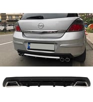 Opel Astra H Siyah Difüzör Çiftli Kare Egzoz Görünümlü D Tip Difizör 2004 - 2009