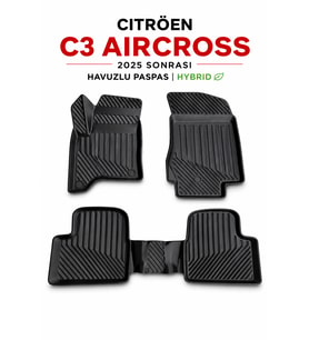 Citroen C3 Aircross 2025 Sonrası Hybrid Uyumlu 3D TPE Kauçuk Oto Paspas Havuzlu Araca Özel Premium Kalite