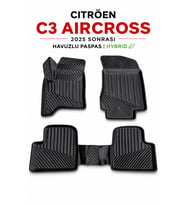 Citroen C3 Aircross 2025 Sonrası Hybrid Uyumlu 3D TPE Kauçuk Oto Paspas Havuzlu Araca Özel Premium Kalite