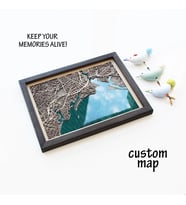 İstediğiniz Yerin 43x52cm Ahşap&Epoxy Şehir Haritası (Yeşil Taransparan Epoxy-Siyah Çerçeve)