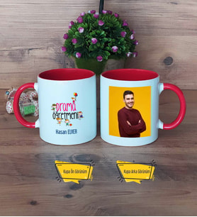 Drama Öğretmeni Kupa Bardak Kırmızı Fotoğraflı Öğretmenler Günü Hediyesi