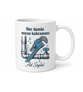 Tesisatçı İngiliz Anahtarı Su Kaçağı Tamirat Ustası Kupa Bardak Hediye