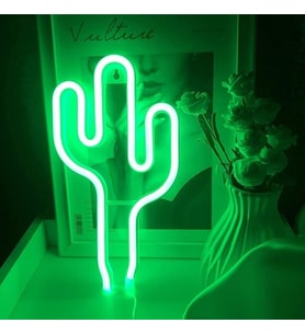 Kaktüs Figürlü Yeşil USB LED Duvar Lambası