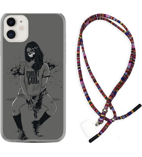 Apple iPhone 11 12 13 Mini Kılıf Boyun Asklı Rasta Silikon Purest Evil 1627