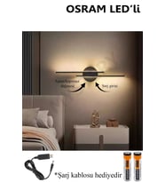 Modern Tasarım Siyah Eskitme LED Şarjlı Lamba, Gün Işığı, Çok Amaçlı