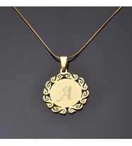 Desenli Harfli Kişiye Özel Kadın Çelik Kolye Takı Moda Aksesuar