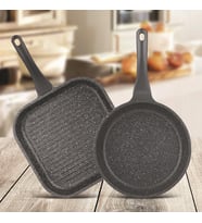 Thermoad Frapan 2'li Tava Seti (28 cm Grill, 26cm)-Gri
