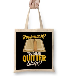 Bookmark You Mean Quitter Strip Bookworm Pun Bez Çanta Uzun Saplı