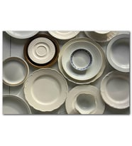 Cakatablo  Krem Rengi Fincan Tabakları MDF Tablo