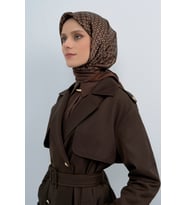 Armine Saf İpek Sura Eşarp-2026 İlkbahar-Yaz- 950200D (Kahverengi)