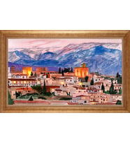 Çerçeveli Paspartulu Manzara Tablo bm1428 (Gold)
