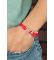 Pembe Renk Metal Çapalı Erkek Bileklik (Çok Renkli)