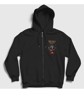 Presmono Unisex Siyah Cover Oyun Baldur's Gate Fermuarlı Kapüşonlu Sweatshirt 496670tt
