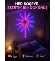 Telefon Kontrollü RGB Fireworks LED Işık Çok Renkli Dekoratif Duvar Lambası