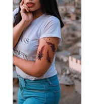 Caş Dekorasyon Tüy Figürlü Geçici Dövme Tattoo