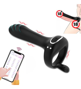 Şarjlı Telefon Kontrollü Perine Uyarıcı Kılıf G Nokta Uyarıcı Titreşimli Penis Halkası
