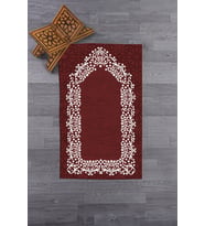 EVDEYA Dijital Baskılı Yıkanabilir Sade Şık Namazlık Seccade 70x130 cm, SECCADE-12-BORDO, (Bordo)