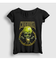 Presmono Kadın Siyah Metallica No Leaf Clover T-Shirt 523439tt
